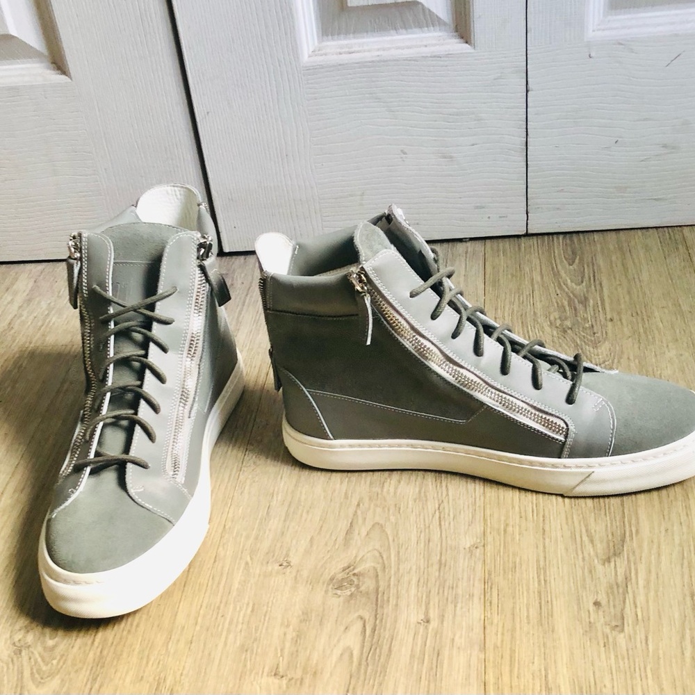 Giuseppe Zanotti Gray High-Top Sneakers